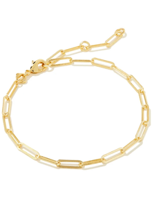  Courtney Paperclip Bracelet in Gold Metal