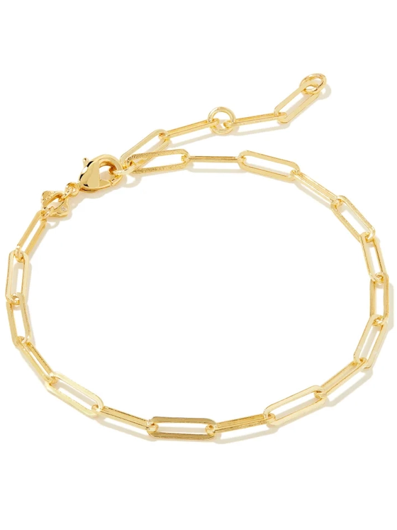 Courtney Paperclip Bracelet in Gold Metal