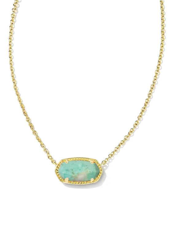 Elisa Necklace Gold in Sea Green Chrysocolla Kendra Scott