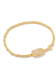  Grayson Crystal Stretch Bracelet in Gold White Crystal Kendra Scott