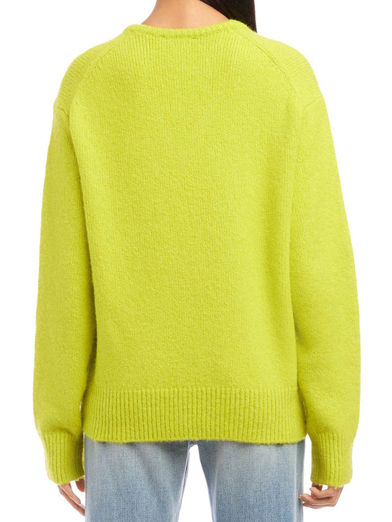 Fifteen Twenty | V-Neck Sweater in Lime