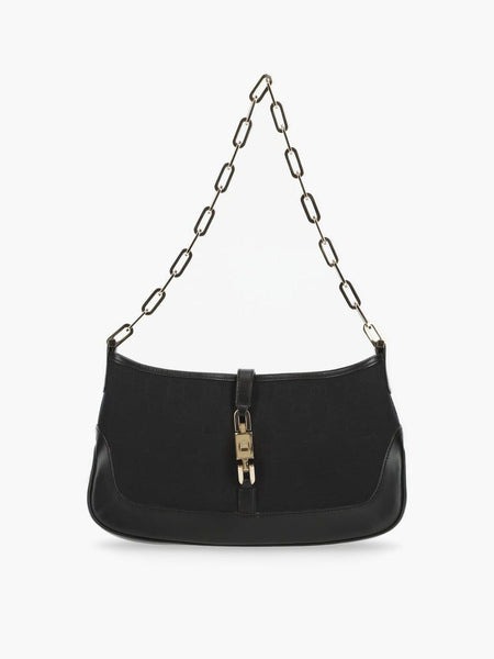 GUCCI Jackie 1961 crystal-embellished canvas and leather shoulder bag