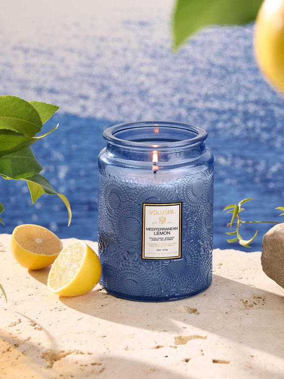 Voluspa Mediterranean Lemon Candle jar