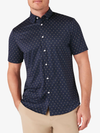 Mizzen + Main Men's Short Sleeve Button Up Shirt Halyard Short Sleeve Shirt in Navy Double Dot
