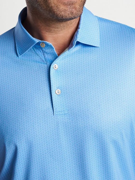 Peter Millar I'll Have It Neat Performance Jersey Polo in Cottage Blue