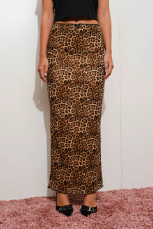  Pretty Garbage Leopard Mesh Maxi Skirt in Leopard