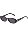 Outta Love Black Uni-Sex Oval Lens Sunglasses Le Specs