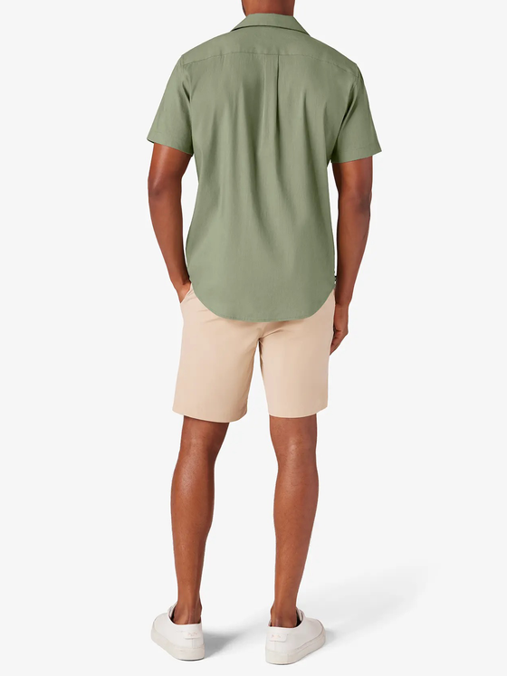Mizzen + Main Vacation Shirt for Men Palmer Camp Shirt in Sea Spray Solid