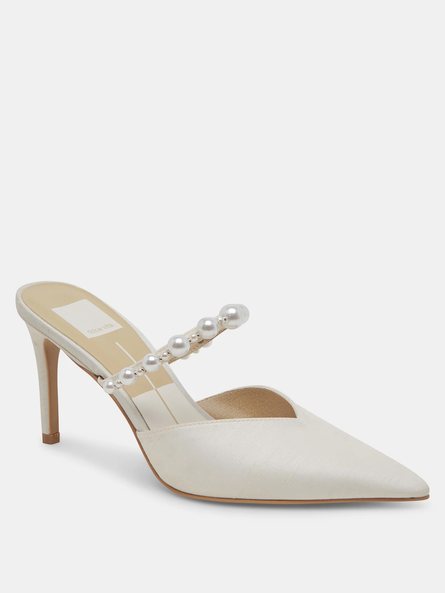 Kanika Pearl Heels in Vanilla Silk | Dolce Vita | Shop J. Longs | MN