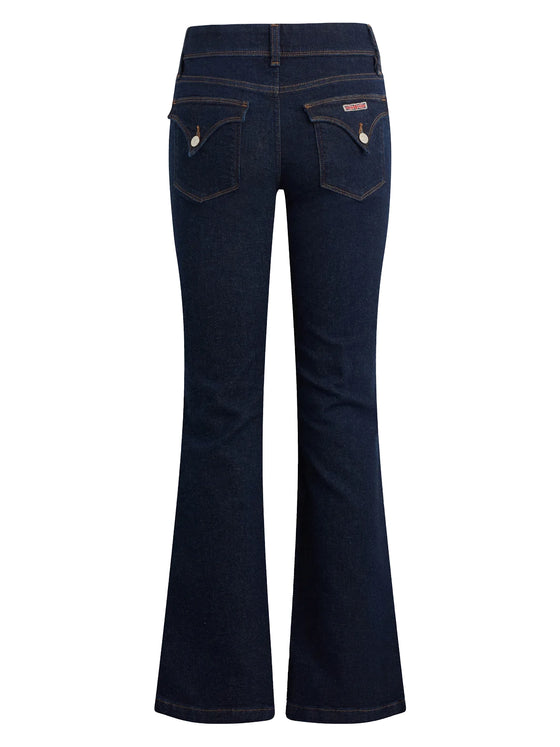 Hudson Jeans Dana High-Rise Flare with Flap in Rinse indigo