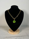 Louis Vuitton Green/Purple Charm 18" Paperclip Chain Necklace