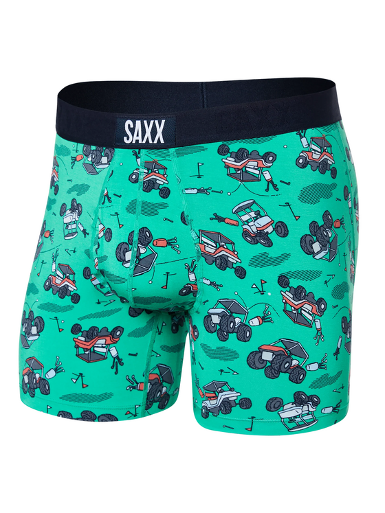 Saxx Underwear | Ultra Super Soft Boxer Brief in Off Course Carts - Green