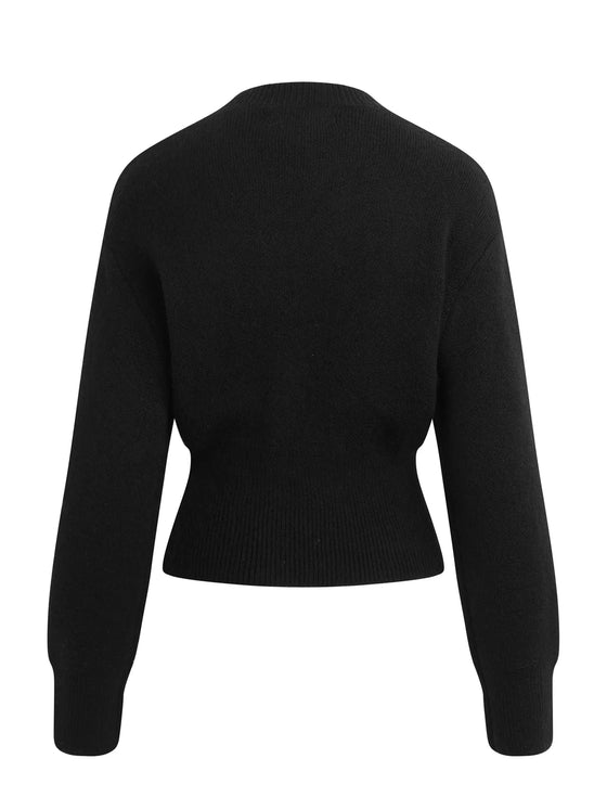 Hudson Jeans Lizbeth Front Zip Sweater in Black