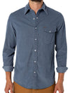 Criquet Long Sleeve Corduroy Pearl Snap in Slate Blue