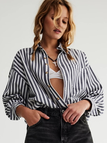 Striped Freddie Shirt We The Free by Free People for Women Button Ups