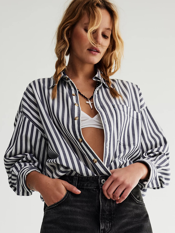 Striped Freddie Shirt We The Free by Free People for Women Button Ups