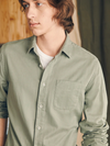 Faherty Brand Men's Sunwashed Chambray Button Up Shirt in Desert Olive