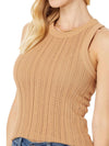 7 For All Mankind Mixed Stitch Sweater Tank in Toffee
