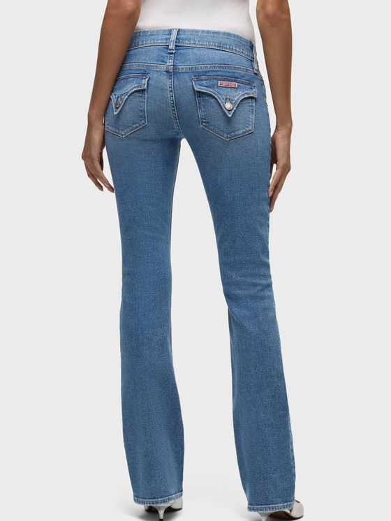 Hudson Jeans Beth Mid-Rise Baby Bootcut Jean in Luminaire button back pocket