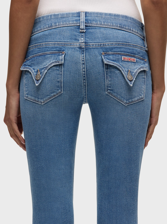 Hudson Jeans Beth Mid-Rise Baby Bootcut Jean in Luminaire uk flag logo
