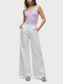  James High-Rise Darted Wide Leg in White