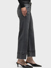 Hudson Rosie High-Rise Wide Leg Ankle Raw Hem in Asphalt