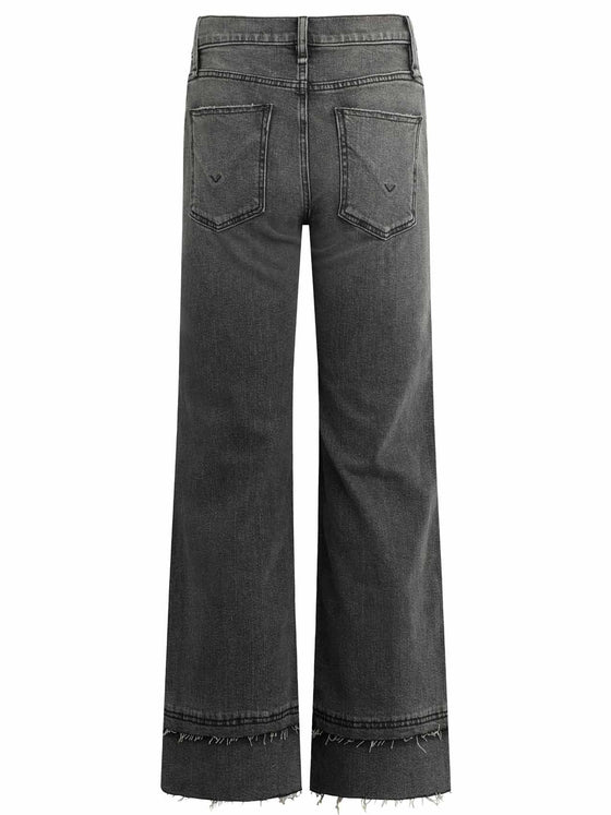 Rosie High-Rise Wide Leg Ankle Raw Hem