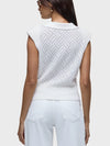 Hudson Jeans Knitted Sleeveless Collared Top in Starch
