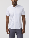 Mizzen + Main's Halyard No Tuck Short Sleeve in White Petal Hatch 