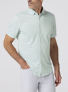 Mizzen + Main's Halyard Short Sleeve in Eucalyptus Enlarged Diamond