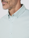 Mizzen + Main's Halyard Short Sleeve in Eucalyptus Enlarged Diamond
