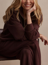 Varley's Hawley Half Zip Sweat in Coffee Bean