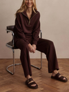 Varley's Hawley Half Zip Sweat in Coffee Bean