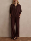 Varley's Hawley Half Zip Sweat in Coffee Bean