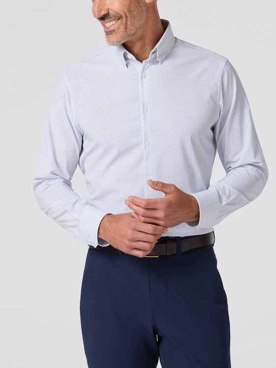 Leeward Dress Shirt in White Diamond Shadow