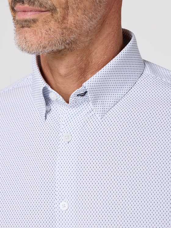 Leeward Dress Shirt in White Diamond Shadow