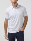 Mizzen + Main's Versa Polo in White Dimple Geo