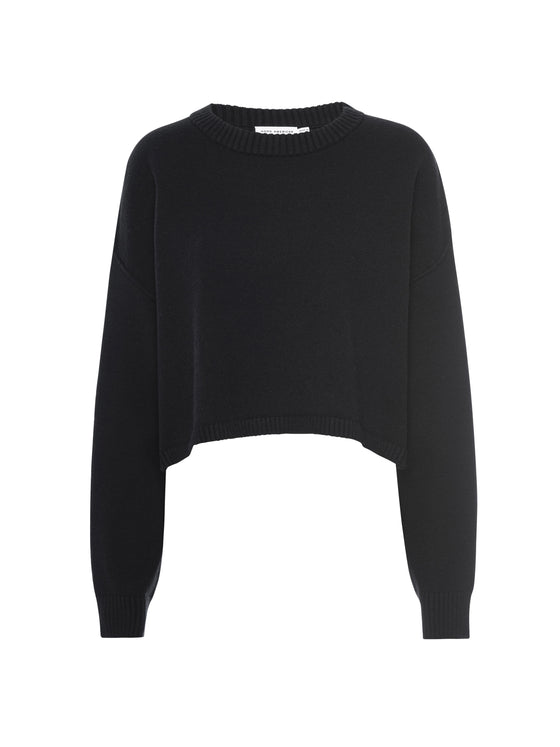 Good American Cozy Knit Crew Neck in Black
