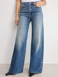  Good American Soft Tech Good Waist Palazzo Jeans in Indigo986