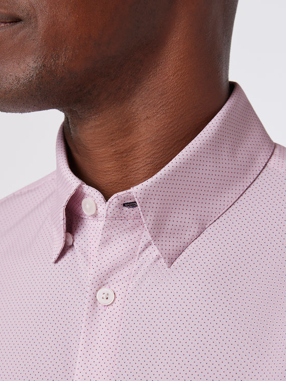 Mizzen+Main Leeward Long Sleeve Dress Shirt in Rose Pressed Diamonds