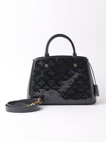  Louis Vuitton Vernis Montaigne MM Bag in Black