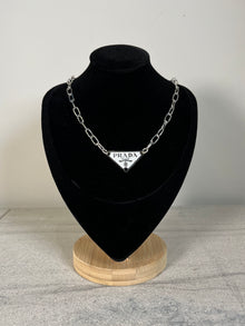  Prada White/Silver 18" Paperclip Chain Necklace